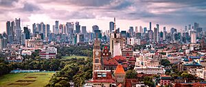 Mumbai Skyline during monsoon (cropped)