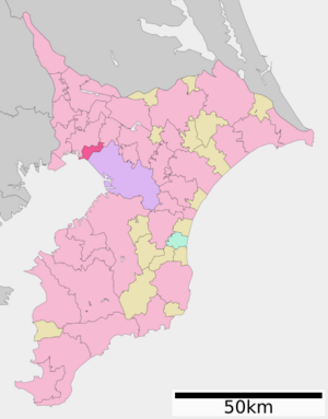 Location of Narashino in Chiba Prefecture