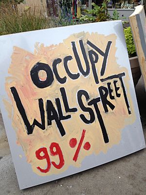 Occupy Wall Street sign in Queens, NYC