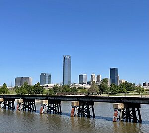 Oklahoma City downtown skyline May 2024