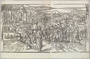 Pieter Coecke van Aelst - A Turkish Funeral from the Ces Moeurs et fachons de faire de Turcz