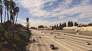 SR 134 Ventura Freeway looking west from N Pass Ave