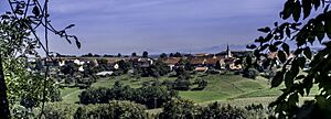 Seiry, in Lully FR, partial view of the village, Sept 2013