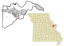 Location of Weldon Spring Heights, Missouri