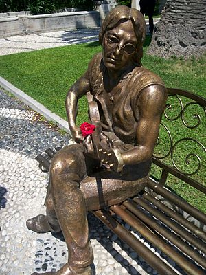 Statue of John Lennon in Durrës