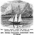 The Gnauna Vinaka Passing the Island of Tavea. Mountains of Vanua-Levu in the distance (June 1853, X, p.67) - Copy
