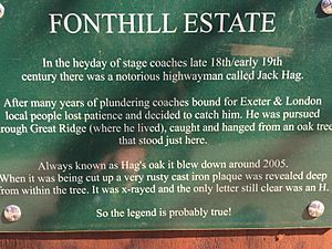 The Great Ridge, South Wiltshire, England - highwayman Jack Hag, Fonthill Estate Sign 2020