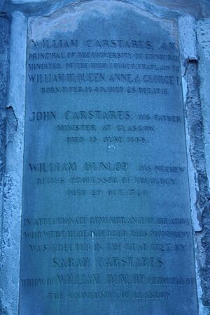 The grave of William Carstares, Greyfriars Kirkyard