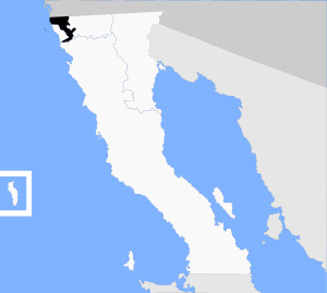 Location of Tijuana in Baja California.
