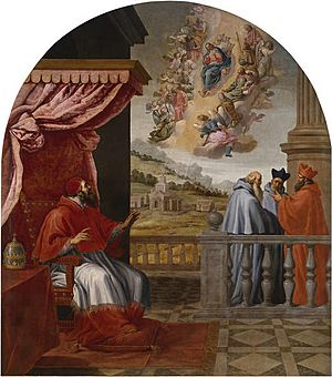 Vicente Carducho. "Visión del papa Víctor III" (1626-1632), Cartuja del Paular-Museo del Prado