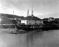 Warehouse and wharf, Kodiak, Alaska, June 22, 1908 (COBB 257)