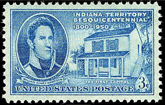 William Henry Harrison. Indiana statehood stamp, 1950 issue