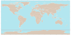 World map with antarctic circle