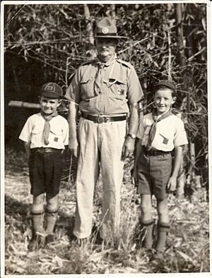 "Pop" W.R.Johnstone with two Cub scouts