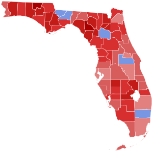 2022 Florida attorney general election results map by county