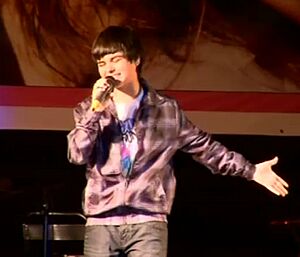 Abraham Mateo performing at a Benefit Concert