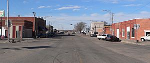 Downtown Arnold: looking west along Arnold Avenue (Nebraska Highway 92)