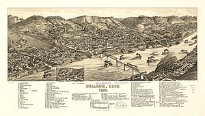 Bird's eye view of Bellaire, Ohio 1882. LOC 75694912