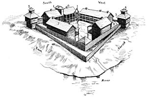 Birds eye view of first Fort Dearborn
