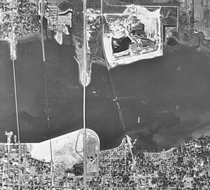 Bradenton Riverwalk 1970 aerial