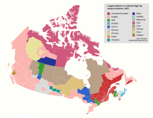 Canada ethnic origin map 2021
