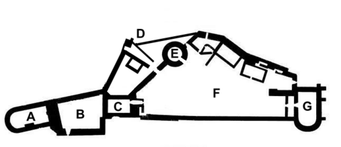 Castell y Bere plan labelled