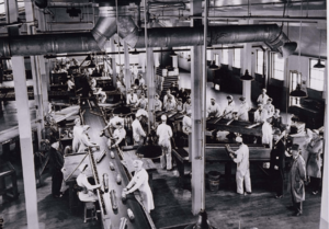 DIL Pickering Works - Line 3 - workers assemble 3.7 calibre anti-aircraft shells