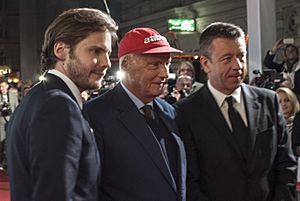 Daniel Brühl, Niki Lauda and Peter Morgan