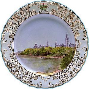 Dinner plate - Parliament Buildings and Ottawa River - Martha Logan