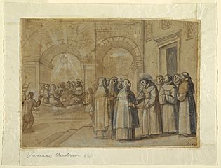 Drawing, Meeting of Saints Francis and Clara, ca. 1630 (CH 18550769)