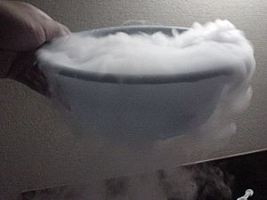 Dry ice in water