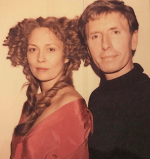 Faye Dunaway and Paul Huntley During A Wig Fitting For The Wicked Lady