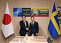 Fumio Kishida and Ulf Kristersson at the sidelines of the 2023 NATO Summit