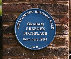 Graham Greene's Birthplace blue plaque crop