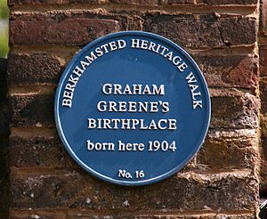 Graham Greene's Birthplace blue plaque crop