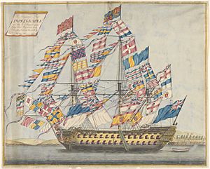 His Majesty's Ship Impregnable on the 17th August 1789, when their Majesties and Princesses honord her with a Visit RMG PY0749.jpg