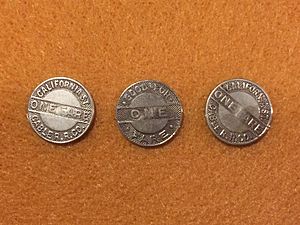 Historic cable car tokens from the San Francisco Cable car museum