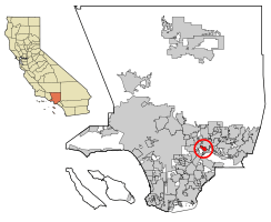 Location of South El Monte in Los Angeles County, California