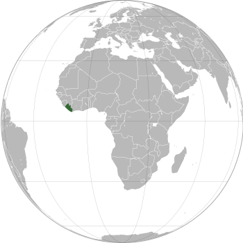 Location of  Liberia  (dark green)