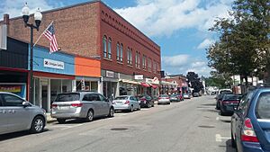 Main Street in downtown Maynard Massachusetts MA USA