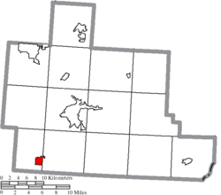 Location of Albany in Athens County