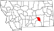 State map highlighting Treasure County