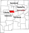 State map highlighting Bernalillo County