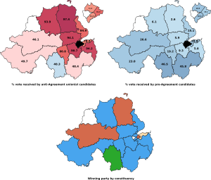 Map of the 1986 Northern Ireland by-elections