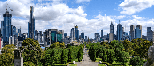 Melbourne as viewed from the Shrine, January 2019