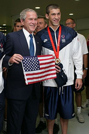 Michael Phelps with President Bush - 20080811