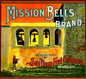Mission Bells Brand fruit label