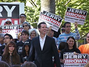 Newsom Brown rally