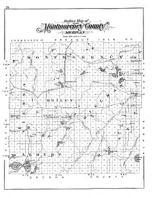 Outline Map of Montmorency County, Michigan (1903)