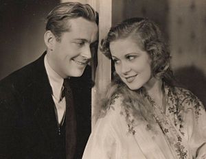 Press photo of James Dunn and Boots Mallory in "Walking Down Broadway" (cropped)